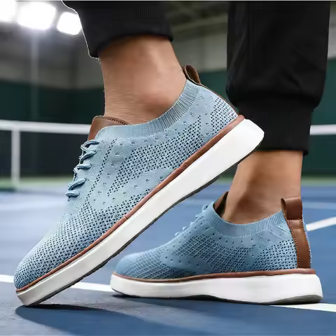 2026 Trendy Knit Sneakers Men's Stylish Mesh Casual Shoes Fashion Streetwear Footwear Lhtweight Comf