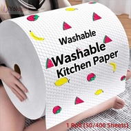 YOLOGO 1Roll/400Sheets One-Time Dishcloth, Thickened Degreased Disposable Lazy Cleaning Rags,  Non-w