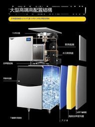普尼迪大型分體式制冰機商用水冷195冰格火鍋店方形冰塊300公斤