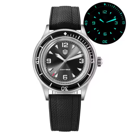 Watchdives New Wd50Q Dive Watch Man 30Bar Waterproof Vh31 Quartz Watches Bubble Sapphire BGW9 Lumino