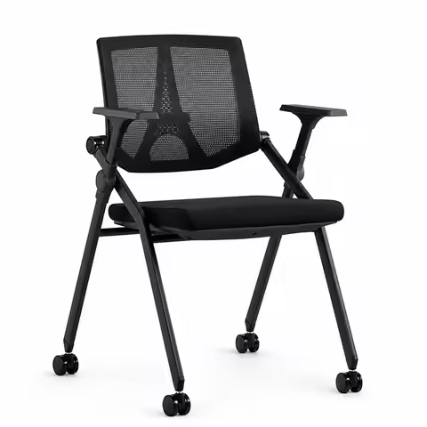 Foldable Ergonomic Office Chair with Casters Comfortable Computer Chair High Back Study Training Mee