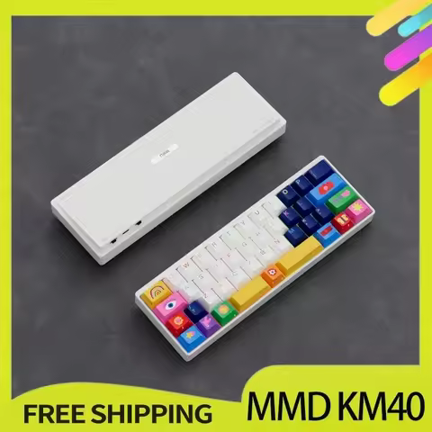 Mmd Km40 Mechanical Keyboard Three-Mode Wireless 2.4g Cnc Aluminum Lump Designer Game O-Ring Keyboar