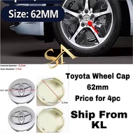 READY STOCK 62mm Rim Cap Toyota Series Wheel Hub Logo Rim Centre Cap