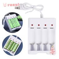 ROXUL AA / AAA Battery Charger Universal Rechargeable 4 Slot USB Battery Charger