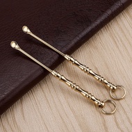 Handmade bamboo alloy vintage ear pick, single-piece ear cleaner with handle, portable keychain ear 