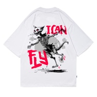 Mnst | Oversized T-shirt | White White White | Fly Fly Fly Fly