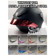 WINGLET HELMET PISTA CORSA GPR GPRR CHROME GP-R GP-RR WINGLET RACE 3 RACE 2