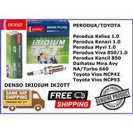 [4 pcs/set] Denso Iridium IK20TT 4702 spark plug original Kelisa Kenari Viva Myvi 1.0 Avy Kancil 850