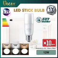 [SET 10pcs] LED Stick Bulb E27 12W 18W LED Bulb Daylight / Coolwhite / Warmwhite Light Bulb Mentol L