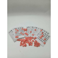 Bingo Card with Wood Bingo Ball Set