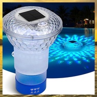 (HARB) Solar-Powered Chlorine Floater with Colorful Lights Pool Chlorine Dispenser for 1 Inch & 3 In
