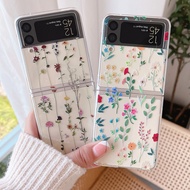 Z Flip6 Flip7 Casing Painting Small Flowers Clear PC Hard Flip Case For Samsung Galaxy Z Flip 7 6 5 