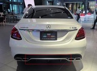 《※台灣之光※》全新 BENZ 賓士 W205 C63 AMG 後保桿 後下巴 鍍鉻飾條台製C180 C250 C300