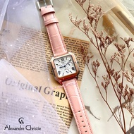 [Original] Alexandre Christie 2B18 BFLTRSLPN Elegance Multifunction Women Watch with White Dial Pink Genuine Leather