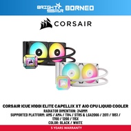 CORSAIR Icue H100i Elite Capellix Xt AIO CPU Liquid Cooler - Black / White