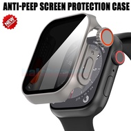 privacy Anti-peep screen protection case for iWatch Series 8/7/6/5/4 SE2 imitation ultra protective case Ultra-thin tempered glass screen protection for iWatch 45 44 41 40mm