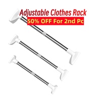 【SG Seller】Adjustable Clothes Rack Shower Curtain Rod Extendable Rod Clothes Rail Punch-free Telescopic Rod