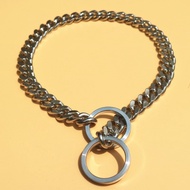 Stainless Steel Dog Chain p Chain Collar Flattened Twist Chain Collar Chain Retractable Pet Supplies