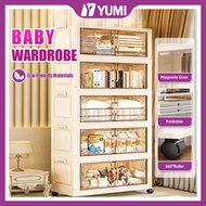 Collapsible Wardrobe Big Storage Box With Wheel Magnetic Door Clothes Organizer Cabinet Stackable Al