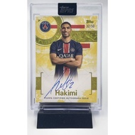 Achraf Hakimi Auto /50 2024-25 Topps PSG Exhibition Engraved Autograph 32/50