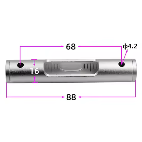 High Sensitivity 0.3mm Nivel Burbuja Metal Cylindrical Bar Bubble Level Portable Inclinometer Round 