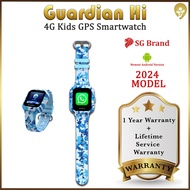 Guardian Hi 4G Kids GPS Smart Watch Singapore Brand - WhatsApp Model + Custom App Store (2024 Camo Blue)