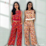 MERAH HaluanBali Red and White Women's Suit - J01-0225 - TENCELTM️