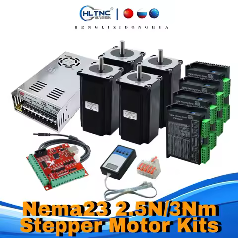 CNC nema 2.5N / 3Nm 3A Nema 23 57 X 100mm / 112mm Stepper Motor DM556P Driver + 350W Power Supply MA