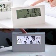 日本暢銷 - 日式簡約天氣預測LED多功能電子鐘 靜音無印風 電子鐘