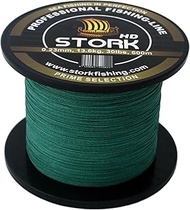 Stork HD 4-Way Braided Fishing Line 600 m (Moss Green, 30 lbs / 13.6 kg / 0.23 mm)