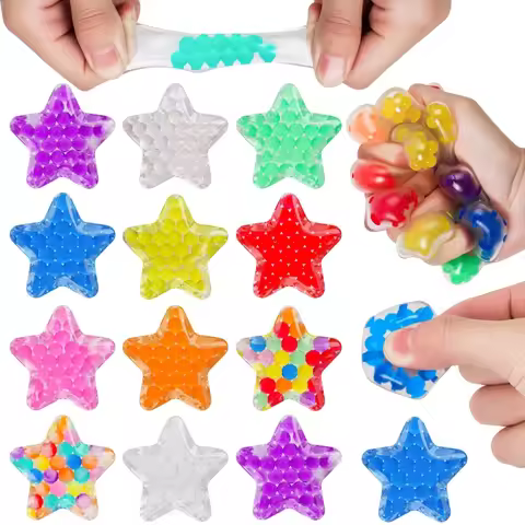 15PCS Sensory Stress Balls Five Pointed Star Grape Ball Fidget Toys Adults Kids Pentagram Squeeze Ba