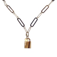 Authentic HERMES   Necklace Brown/gold Women used Direct from Japan ISEYA
