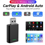 New Wireless Carplay Android Auto Metal Car Adapter 2-In-1 Wired To Wireless 5G WIFI Mini Car Ai Box
