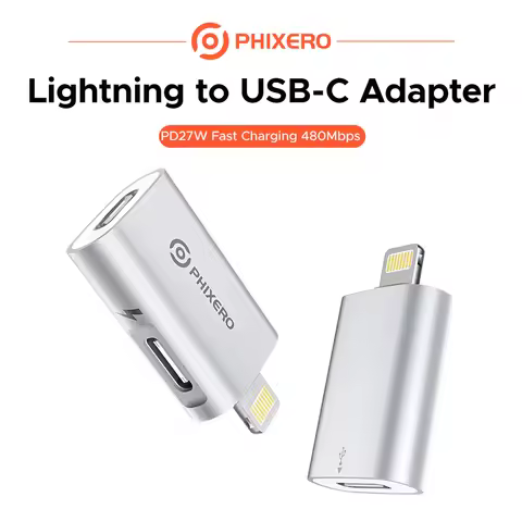 PHIXERO 27W USB C OTG Adapter Charging Data Transfer Audio Compatible for iPhone 14 Pro Max 13 12 11