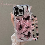 iPhone 16 15 14 13 12 11 Pro Max X Xr Xs Max 7 8 Plus SE2020 Phone Case Fresh Pink Gradient Black Bu