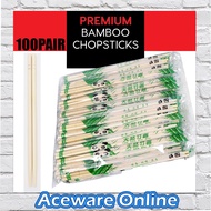 100 PAIR BAMBOO CHOPSTICK Disposable Chopstick Wood Chopstick Plastic Cutlery