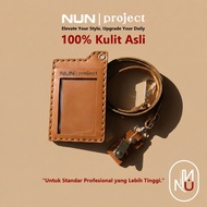 NUN PROJECT | Genuine Leather ID Card Holder Lanyard & Name 4-LayerTAG (Free Custom Name & Agency Lo
