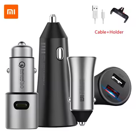 Original Xiaomi Car Charger Xiao mi QC3.0 X2 Dual USB Quick charge Max 5V/3A 9V/2A 15V/1.5A Metal Fo