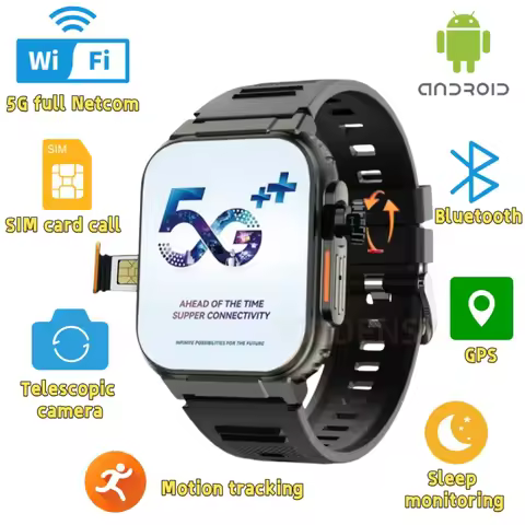 Microwear Ultra Ai3 Smartwatch: 4G SIM Card Android 2.2'' Amoled, AI Health Monitoring, 180° Rotary 