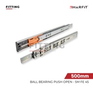 HARFIT Push Open Ball Bearing Rail SM FE-45 – 500mm - Double Pull Drawer Runner PTO Slow Motion