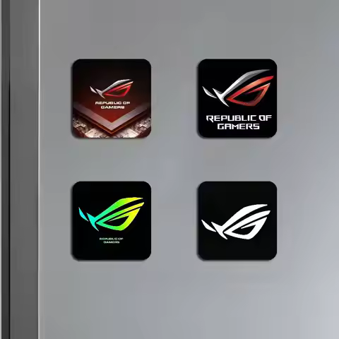 Asus Rog LOGO 1pc Fridge Magnet Personalized Magnetic Photo Holder Durable Square Picture Surface Fr