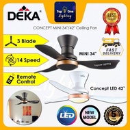 🔥NEW🔥DEKA CONCEPT MINI Fan 34" 42" 22" Baby Fan 14 Speed Remote Control Ceiling Fan with Light DC Motor Kipas Siling 风扇