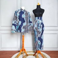 KEMEJA Batik Couple - Couple Skirt Sogan Arlida Long Sleeve Batik Shirt And Shirt For Men Sogan Prima Batik Pleated Skirt Batik Tops And Bottoms Batik Couple