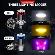 SMARTSIMPLE Motorcycle Led Headlight H4 BA20D Headlight Projector Lens Moto Signal Lamp Bulb Hi/Lo B