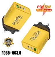 65w Fast Charger USB + 2 PD Fast Charging Adapter With Cable Support Quick Charge For Ip Samsung Hua