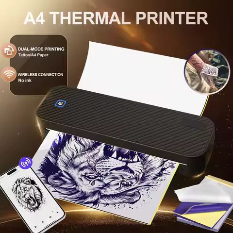 A4 Portable Thermal Printer Tattoo Word PDF Excel Document Printing A4 Paper Compatible iOS Android 