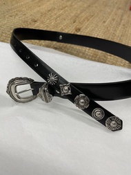<正品代購> Toga 大熱黑色皮革合金多飾單扣皮帶 Unisex Belt 《日本製 •教主同款》