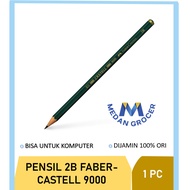 HIJAU Faber Castell 9000 green 2B pencil for computer exams 1pc UNIT