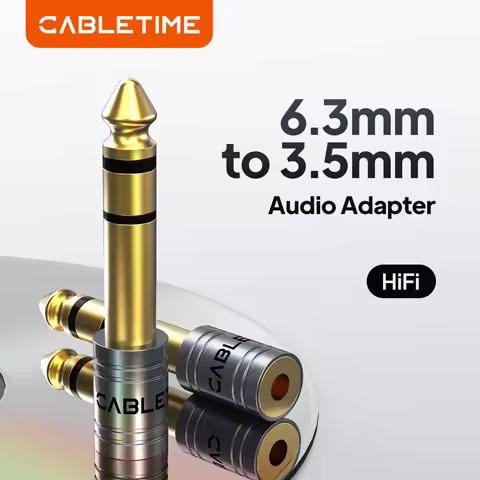 CABLETIME Jack 6.35mm to 3.5mm Microphone Audio Plug for Amplifier Speaker AUX Cable 6.35mm Jack Aux