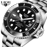 LIGE Luxury แฟชั่น Diver นาฬิกาผู้ชาย3ATM กันน้ำวันที่นาฬิกา Jam Tangan Sport Mens Quartz นาฬิกาข้อมือ Relogio Masculino